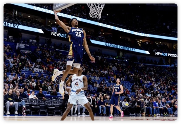 錫安22+9麥科勒姆12分 鵜鶘主場輕取馬刺